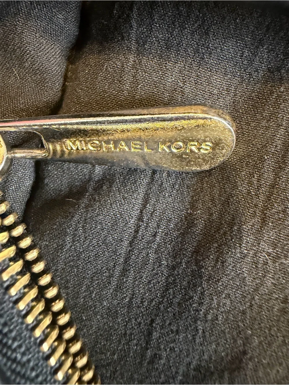 Michael Kors Black and Beige MK Logo Sequin Wristlet